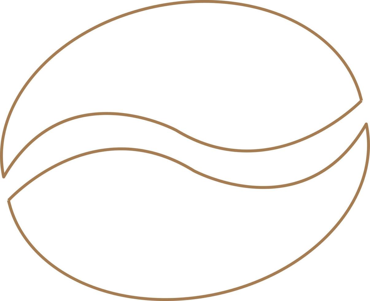 Coffee Bean Outline Icon Vector Illustration