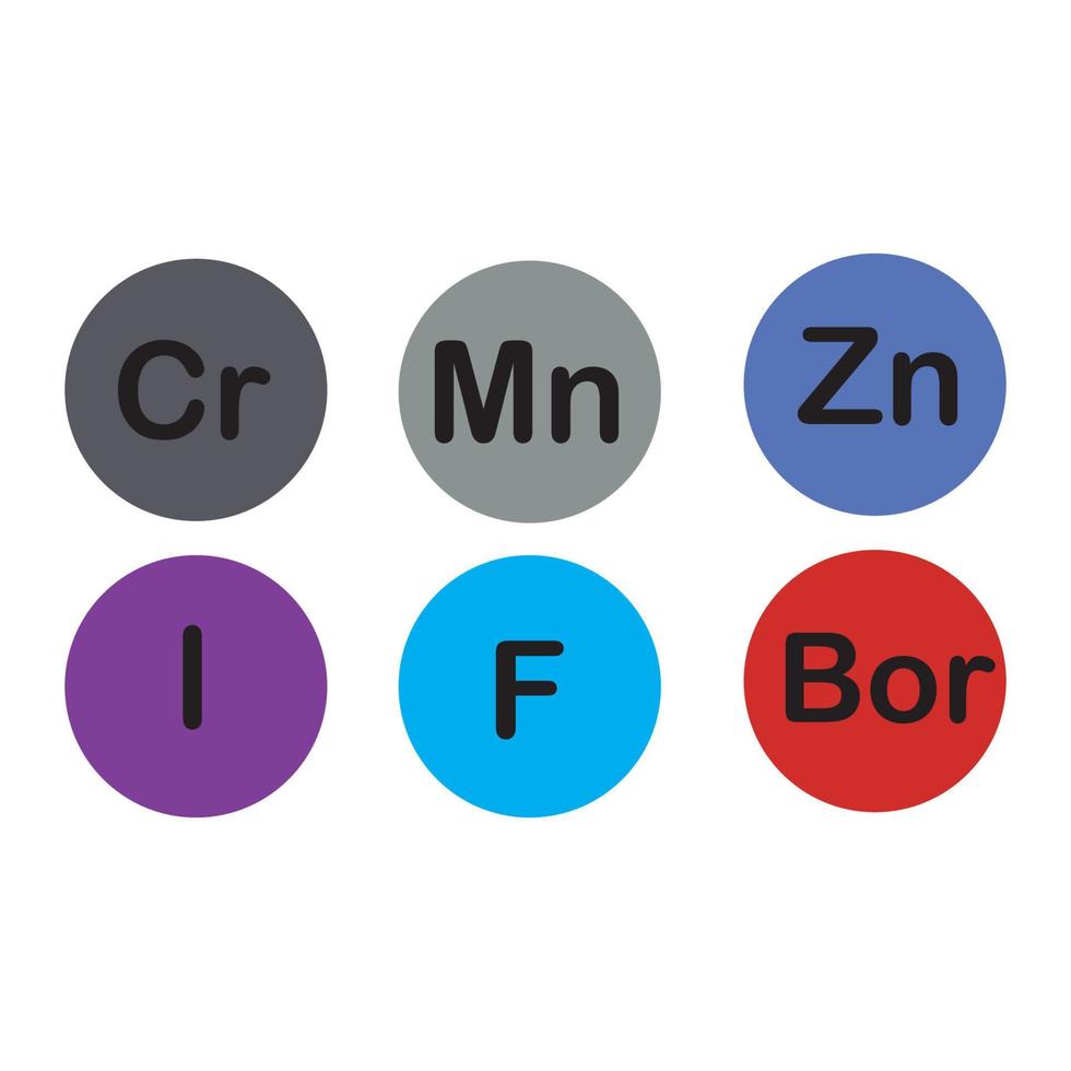 minerals microelements and macro elements, useful for human health. Fundamentals of healthy eating and healthy lifestyles. vector