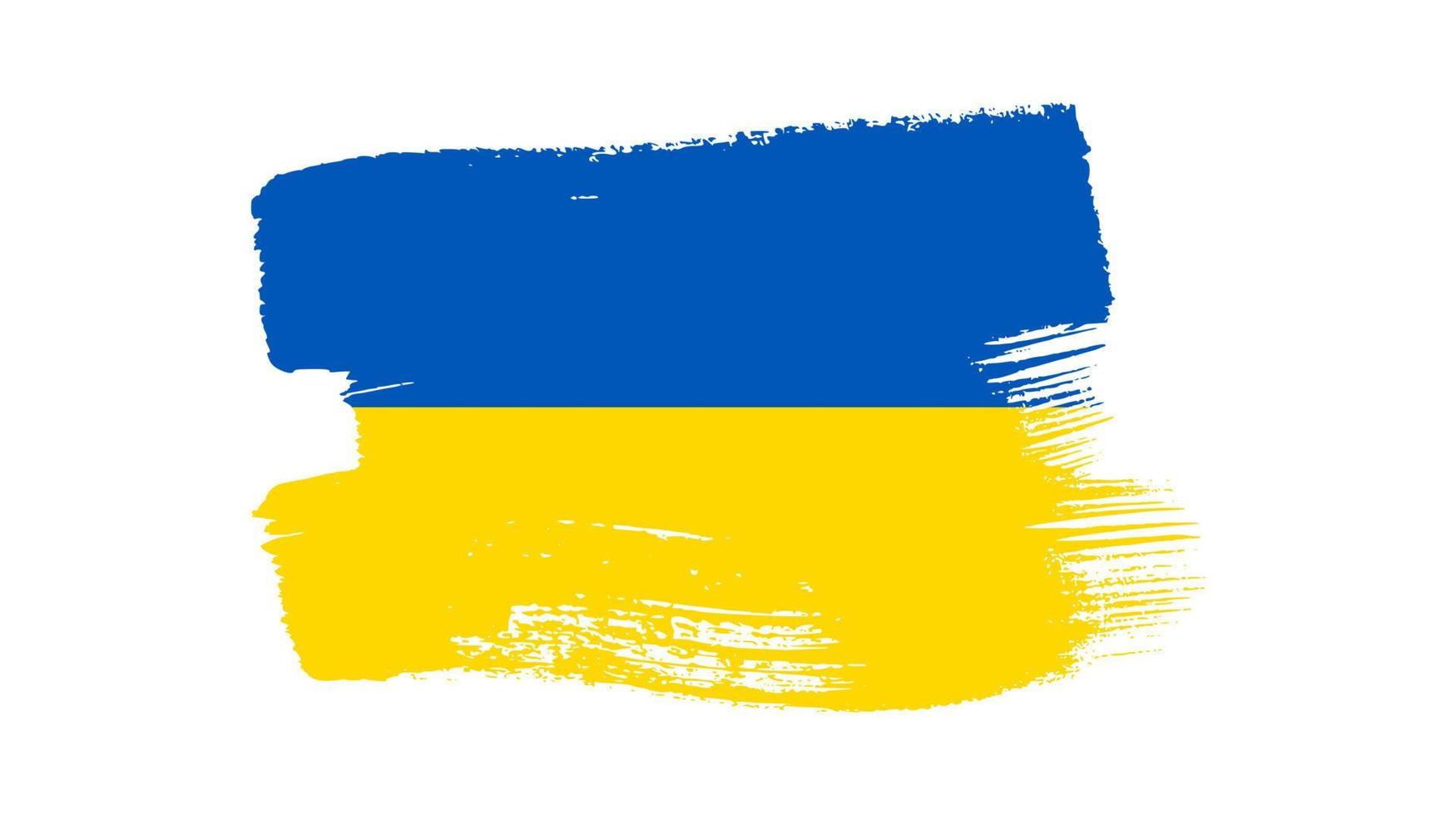 Ukrainian national flag in grunge style vector