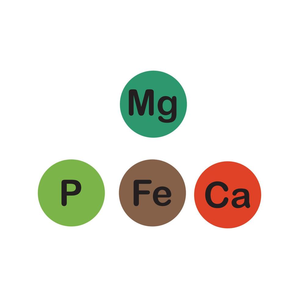 minerales microelementos y macroelementos, útiles para la salud humana. fundamentos de una alimentación saludable y estilos de vida saludables. vector