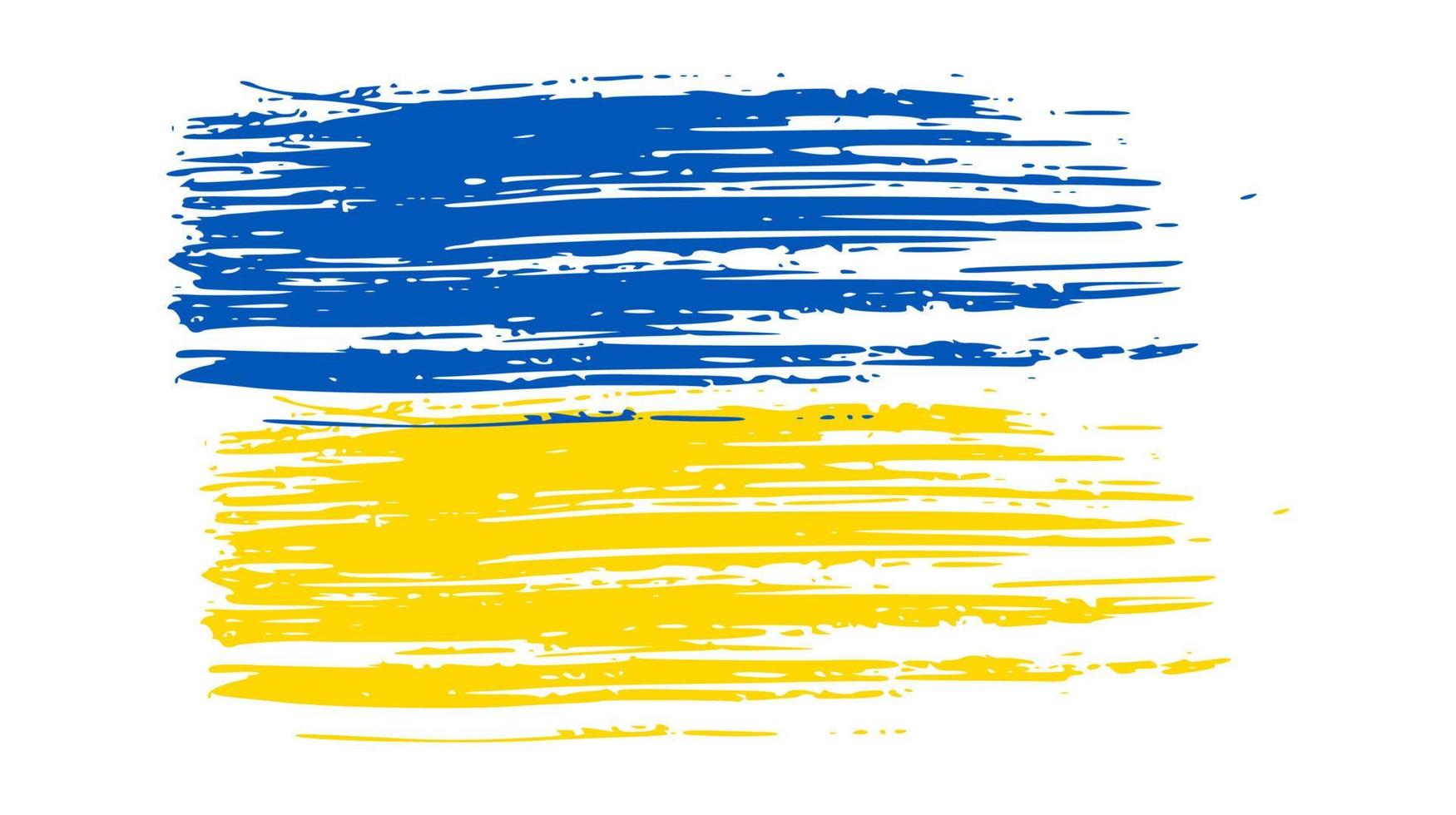 Ukrainian national flag in grunge style vector