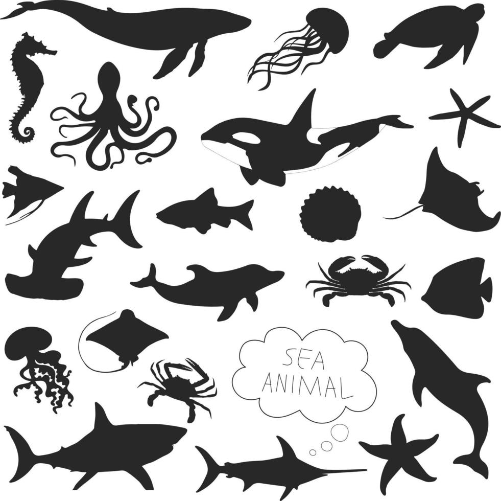 animales de agua de mar vector