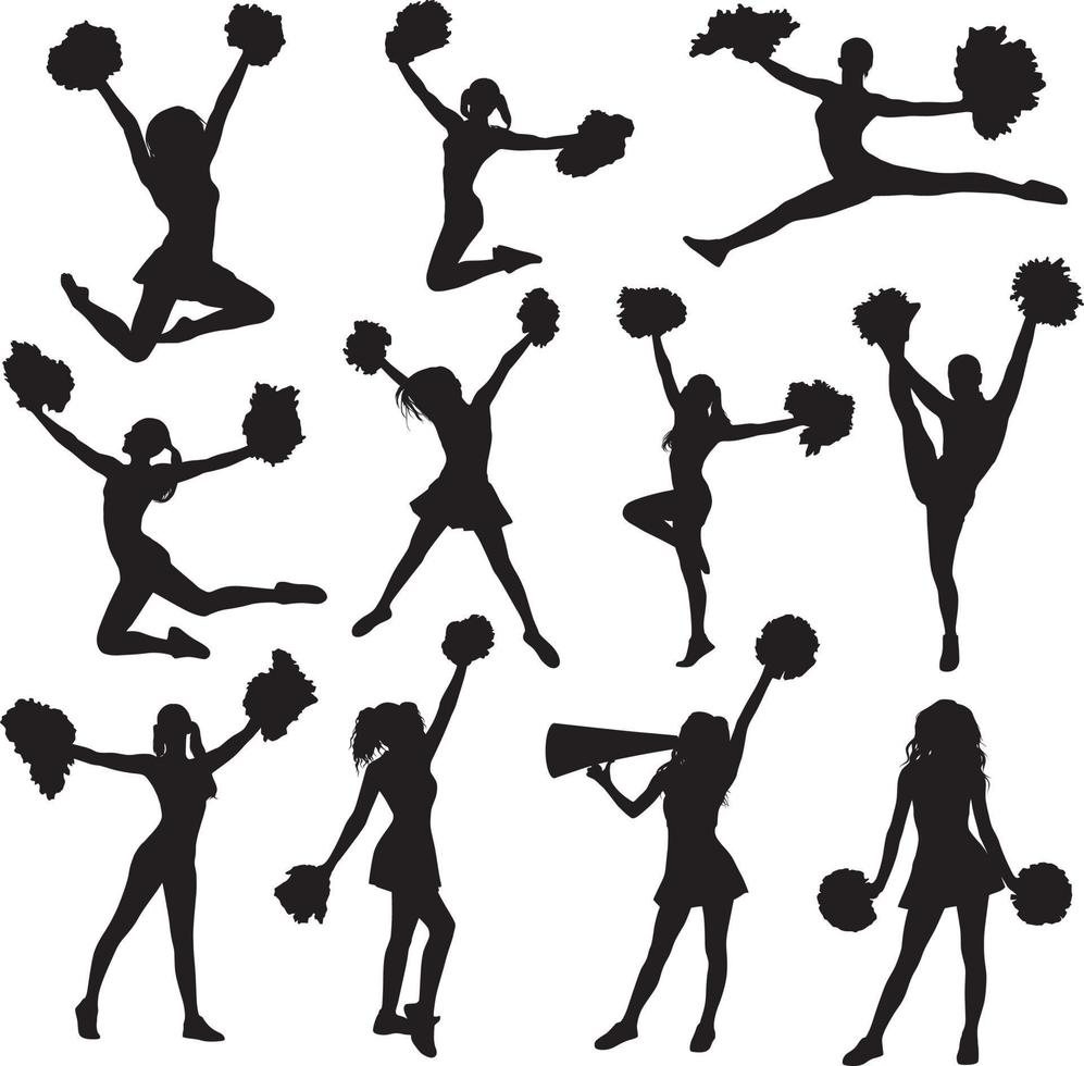 Cheerleader woman sport silhouette vector