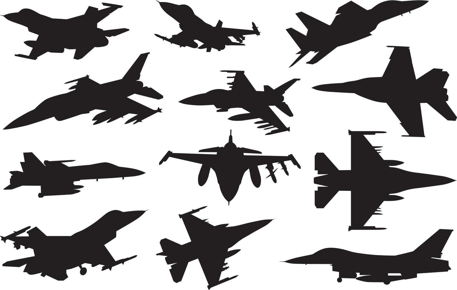Fighter jet silhouette vector