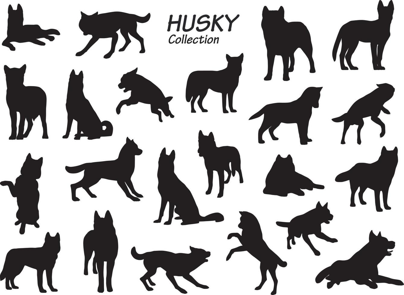 husky dog silhouette vector