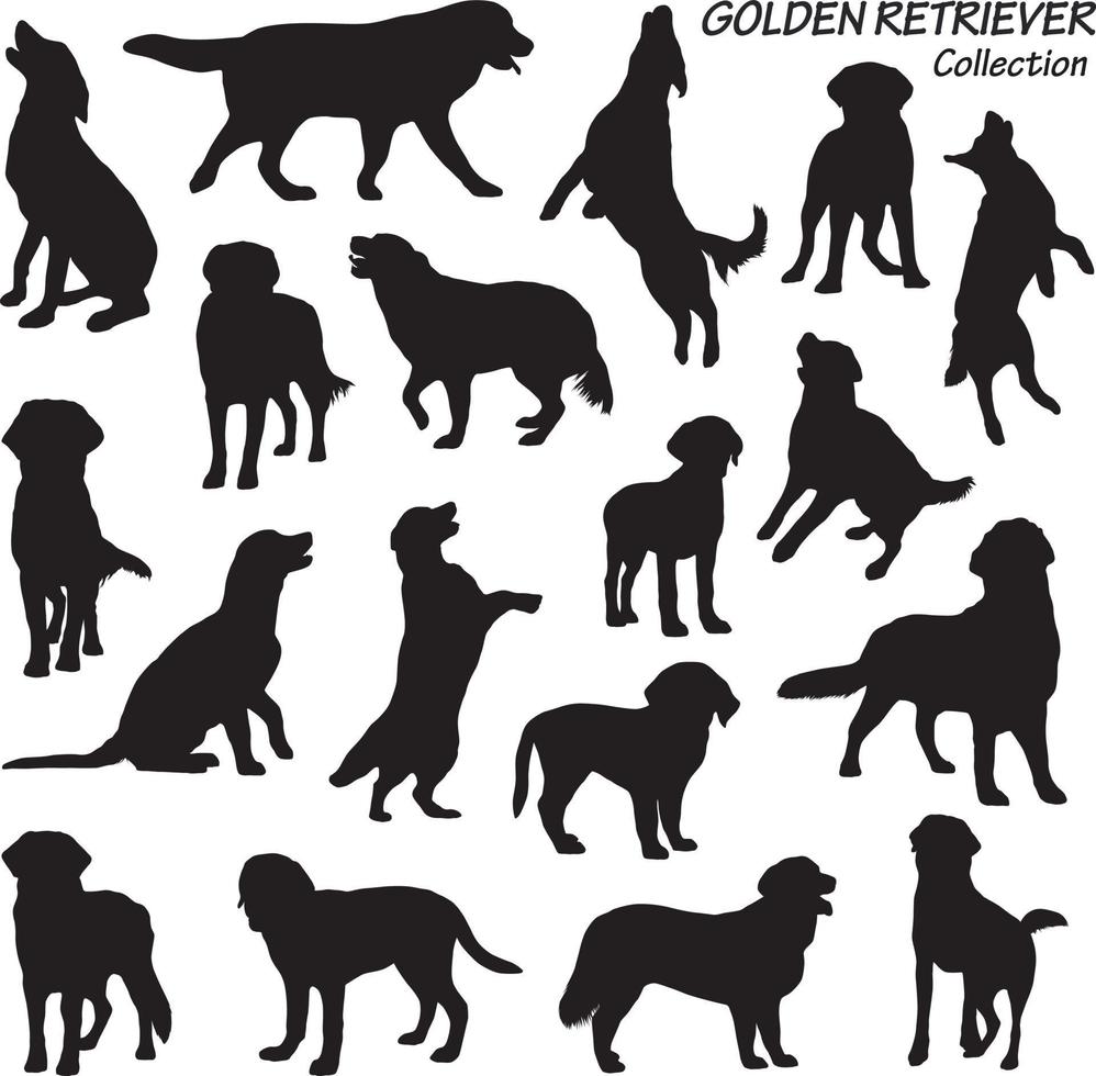 golden retriver silhouette vector