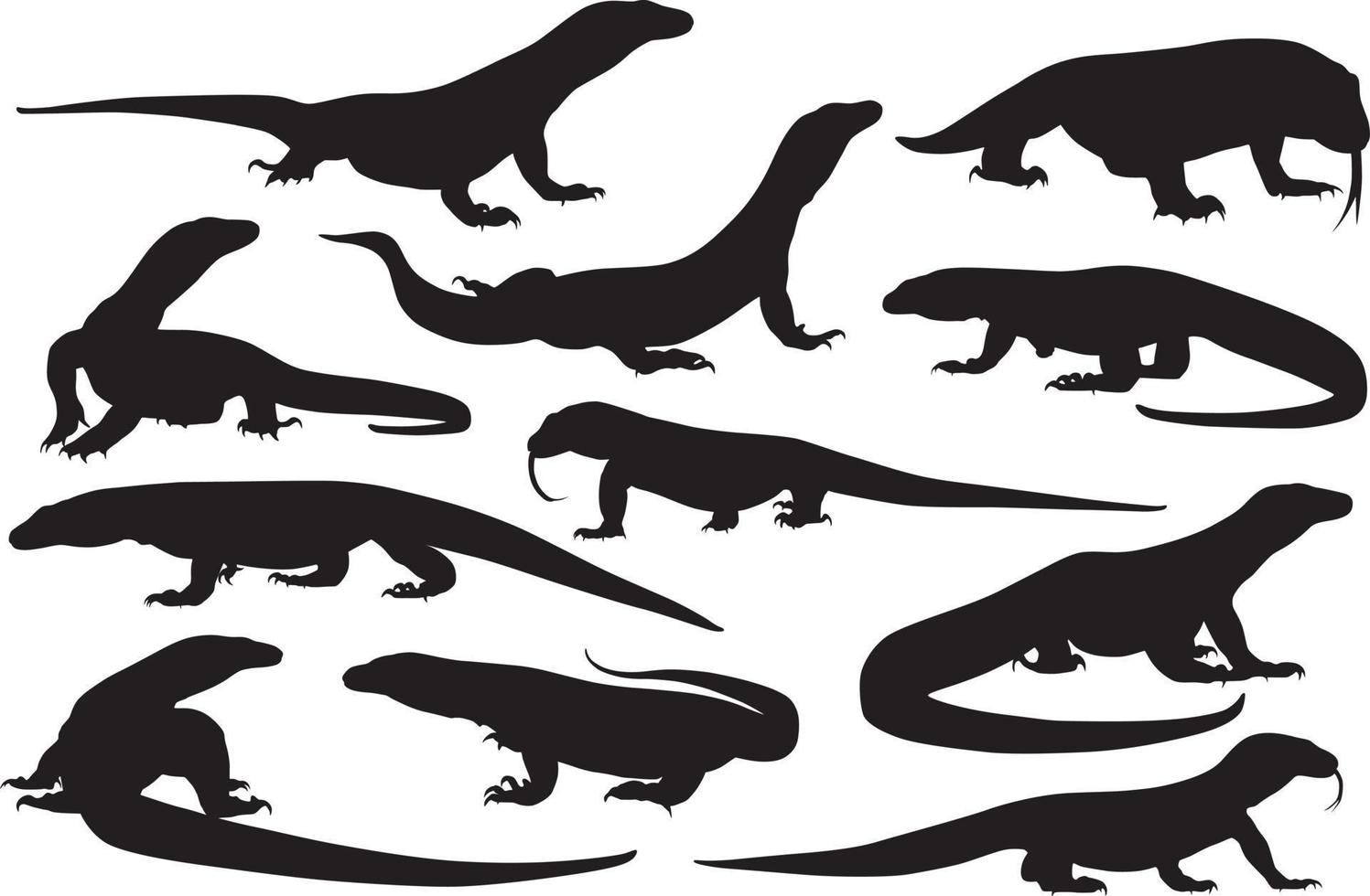 komodo dragon silhouette vector