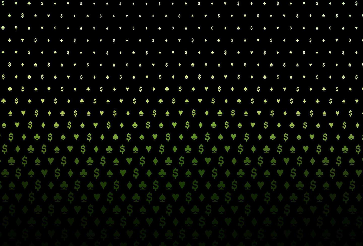 Dark green vector pattern with symbol of cards.
