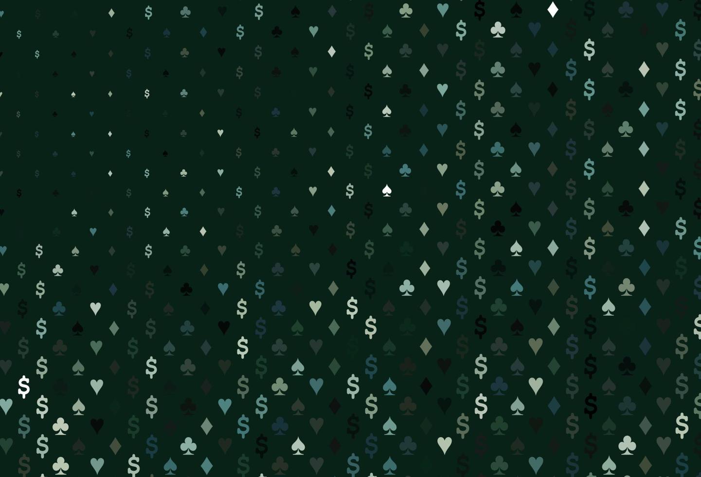 Dark green vector pattern with symbol of cards.