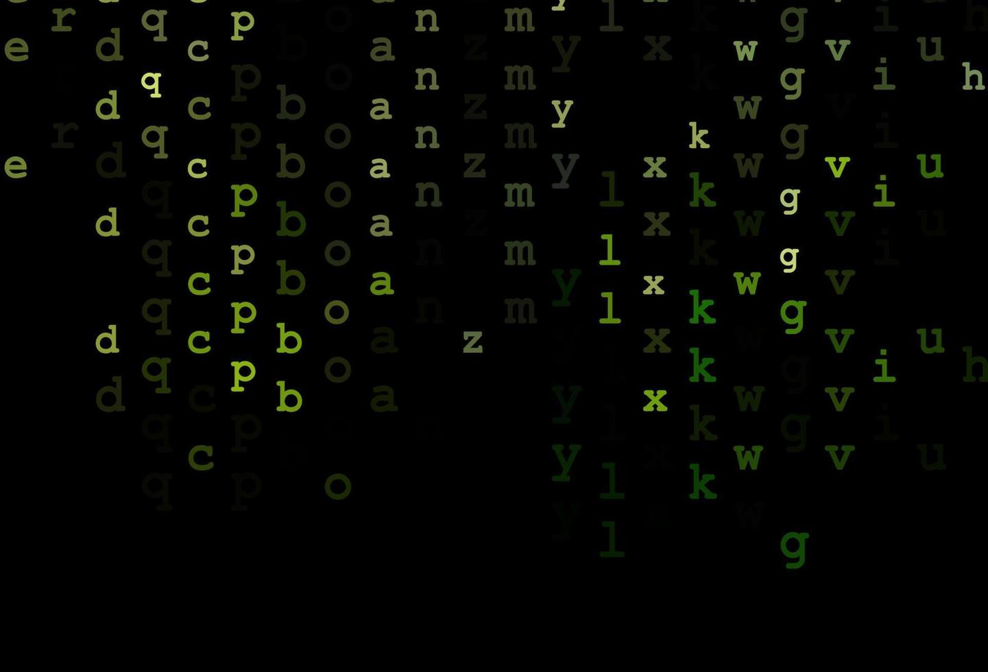 Dark green vector pattern with ABC symbols.