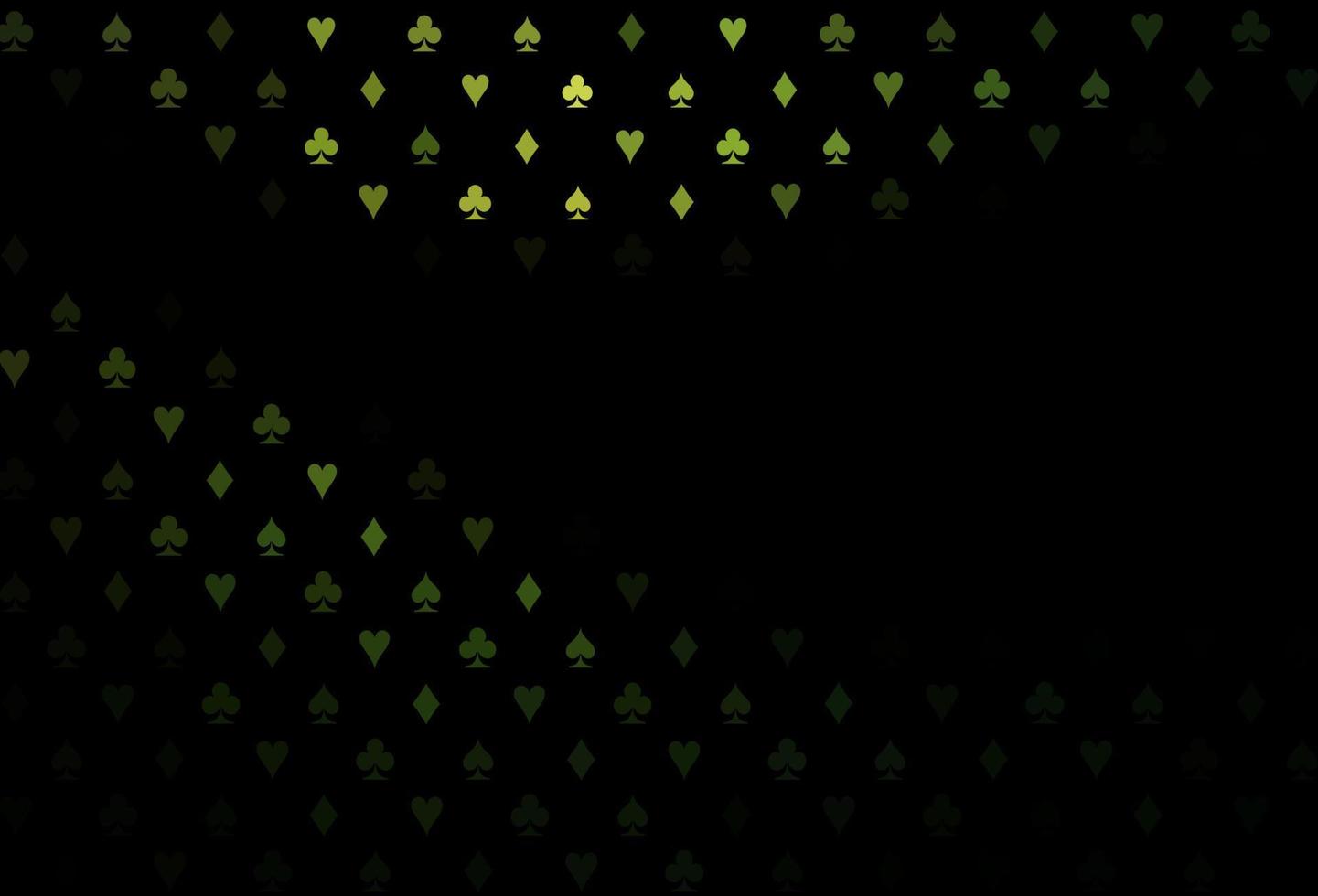 Dark green vector cover with symbols of gamble.