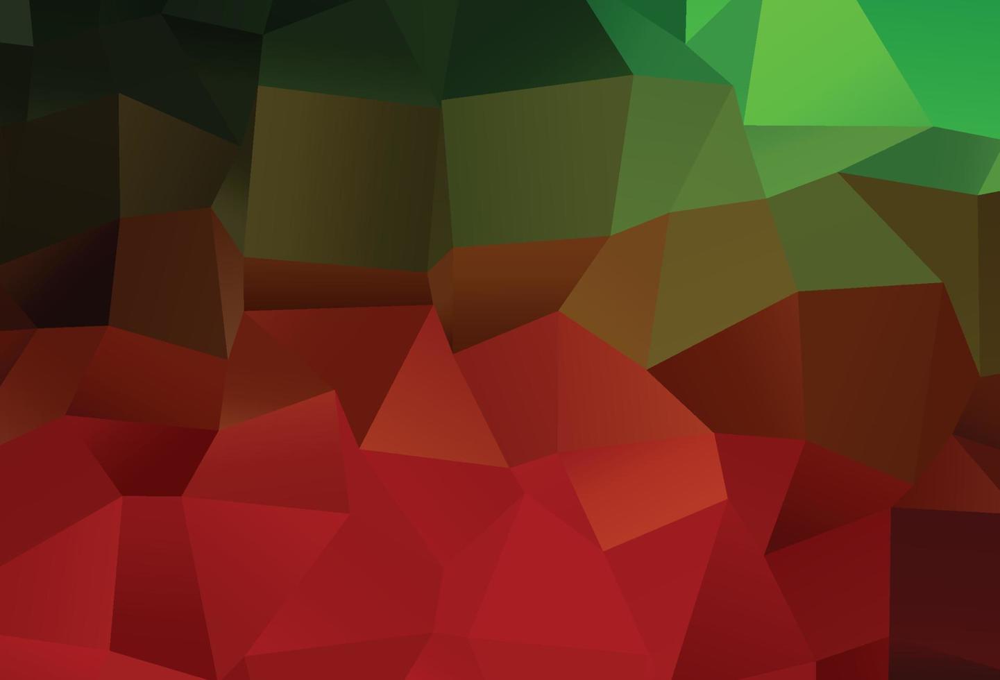 patrón poligonal vector verde oscuro, rojo.