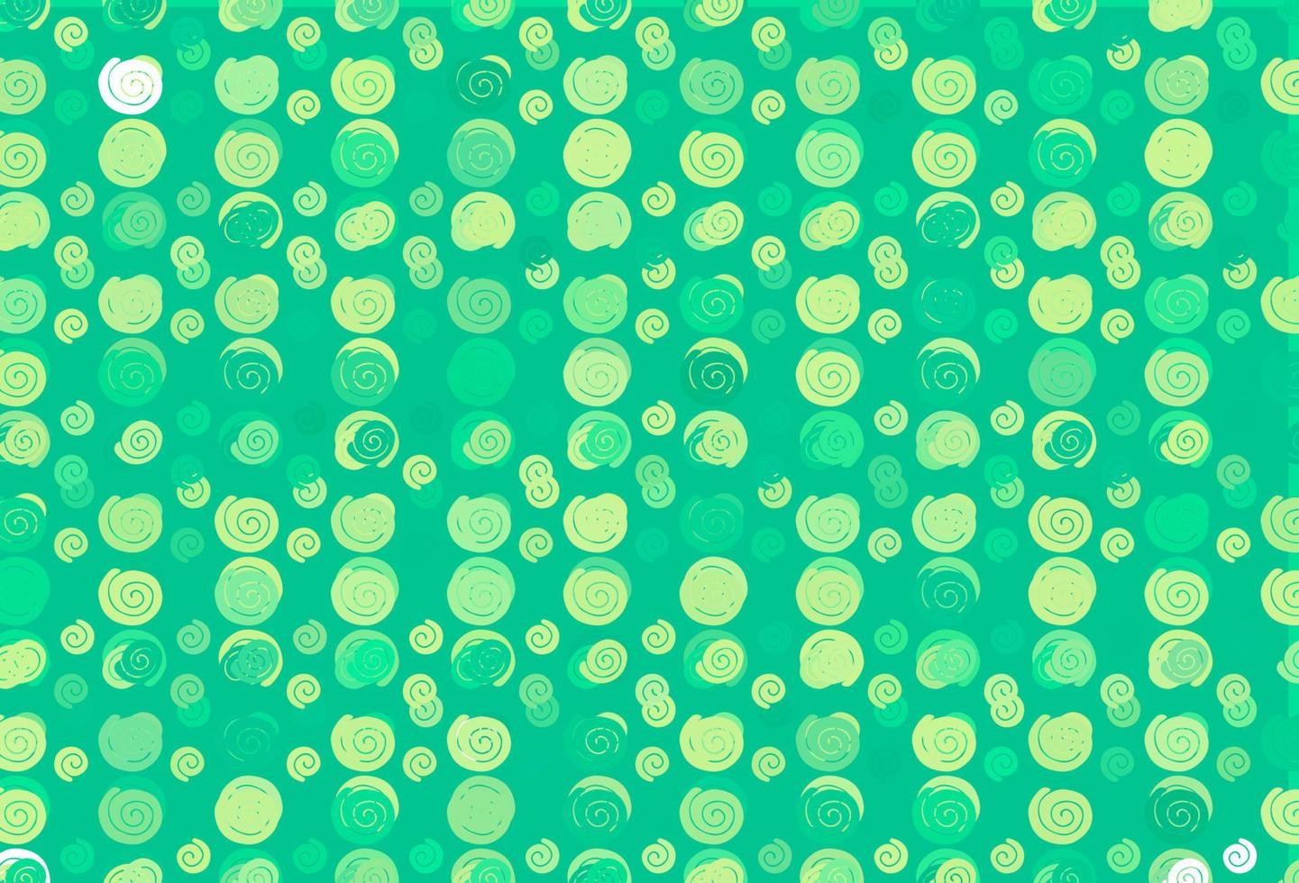 Fondo de vector verde claro, amarillo con círculos curvos.