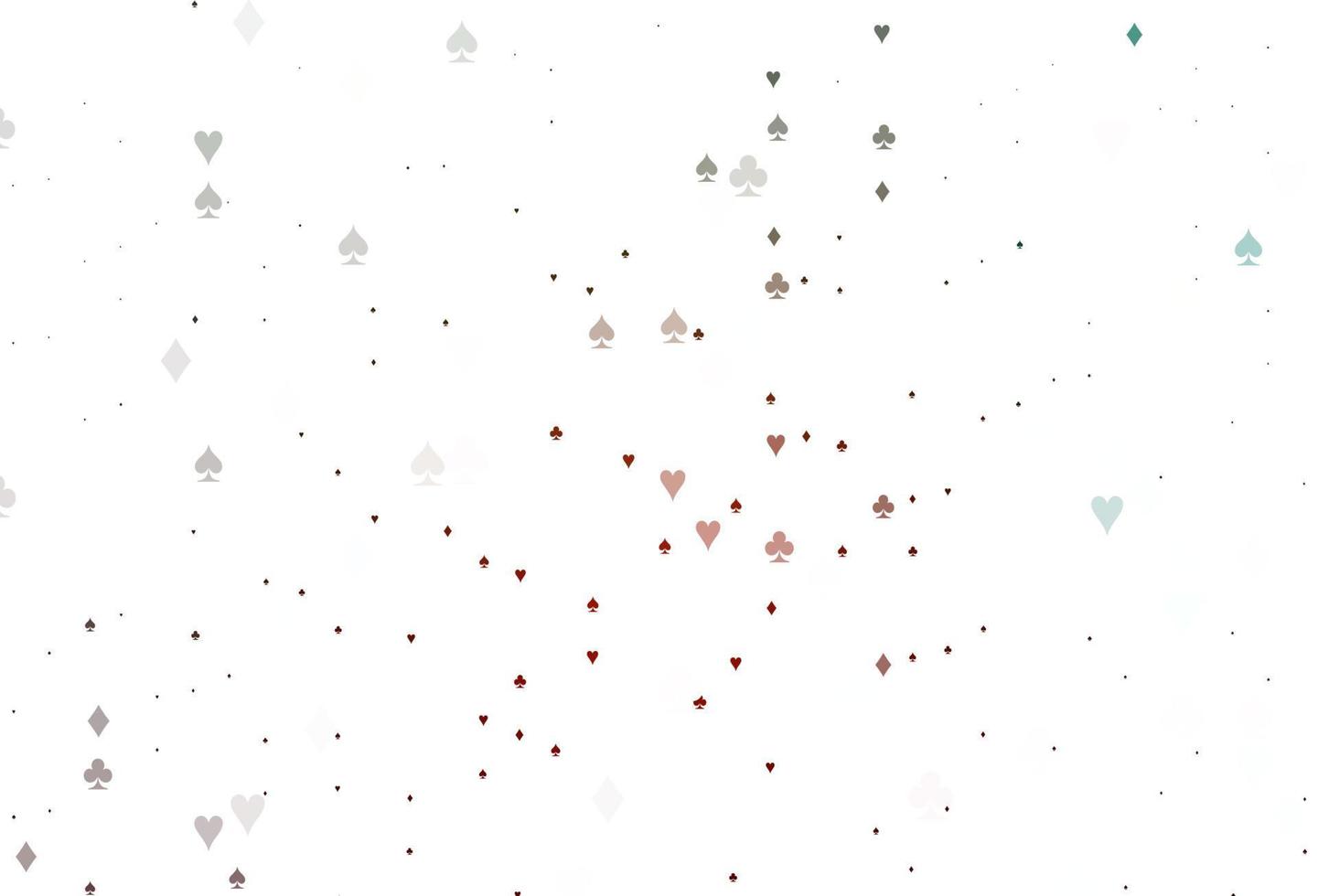 Light Green, Red vector background with cards signs.