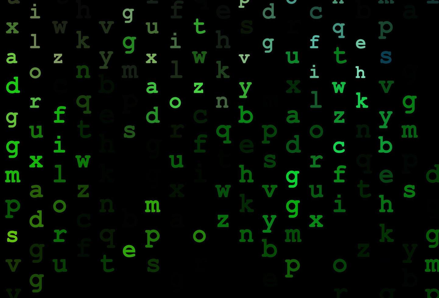 Dark green vector pattern with ABC symbols.
