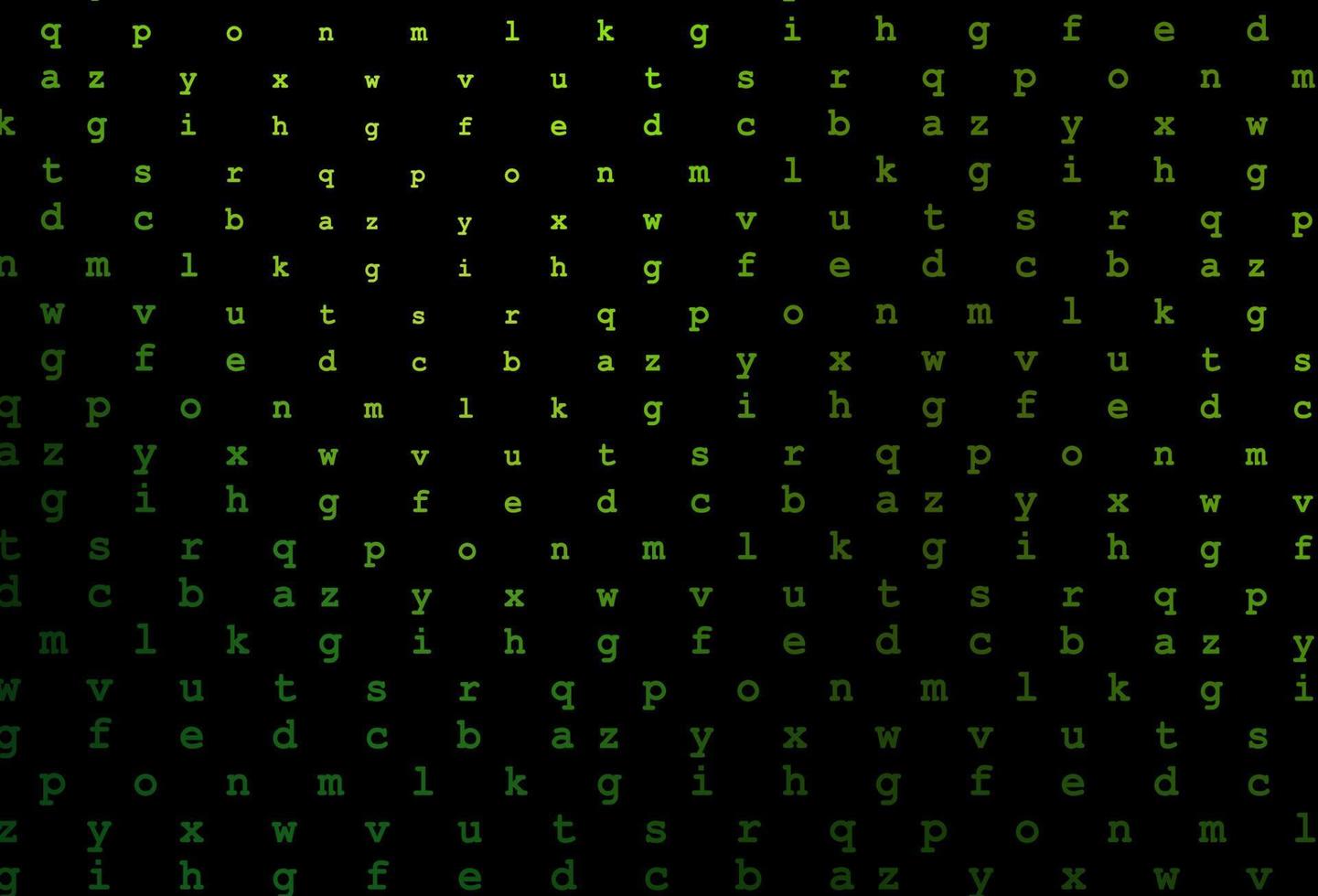 Dark green vector layout with latin alphabet.