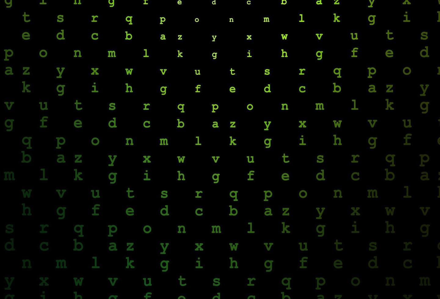 Dark green vector texture with ABC characters.