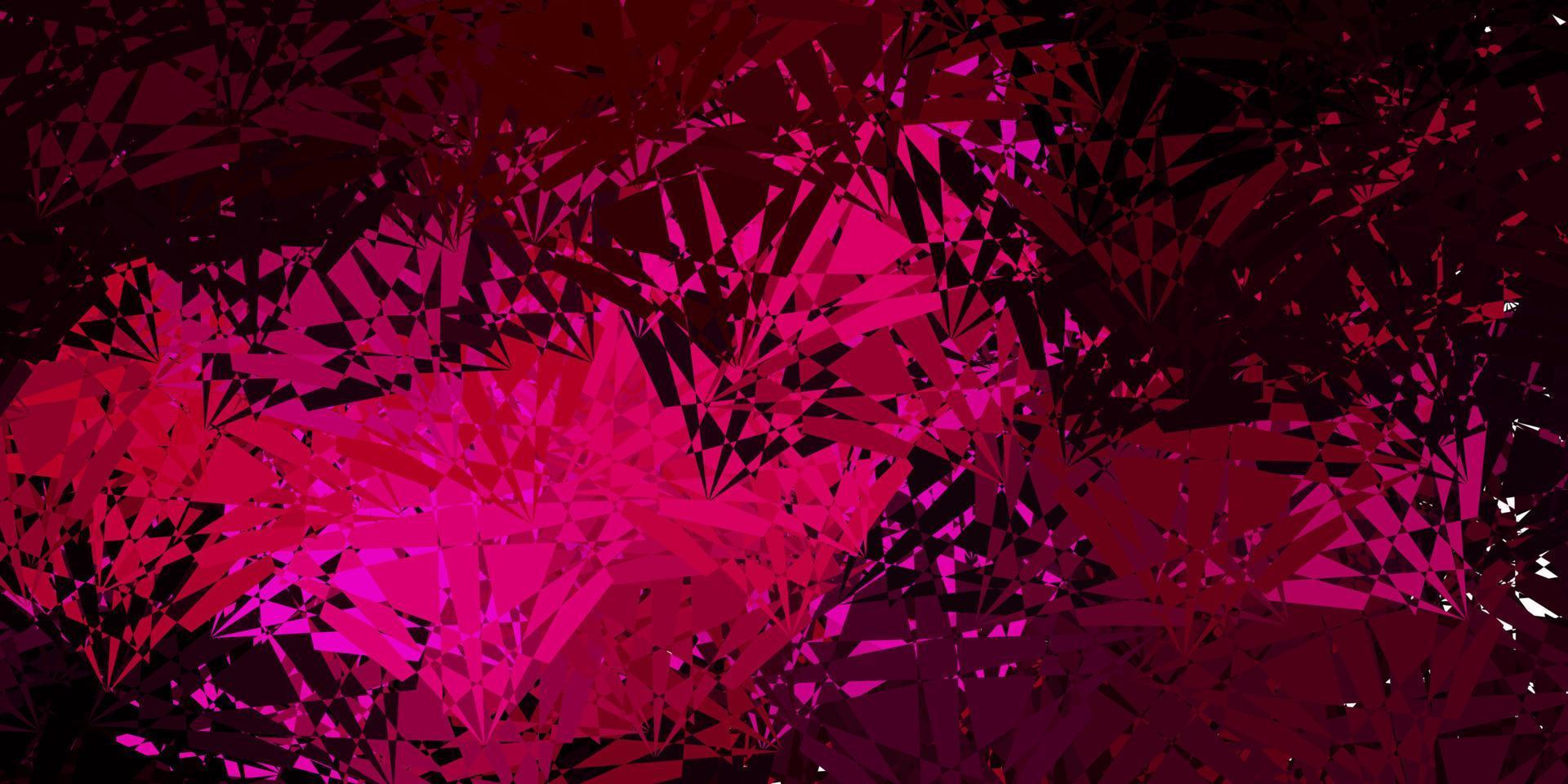 Dark Pink vector background with polygonal forms.