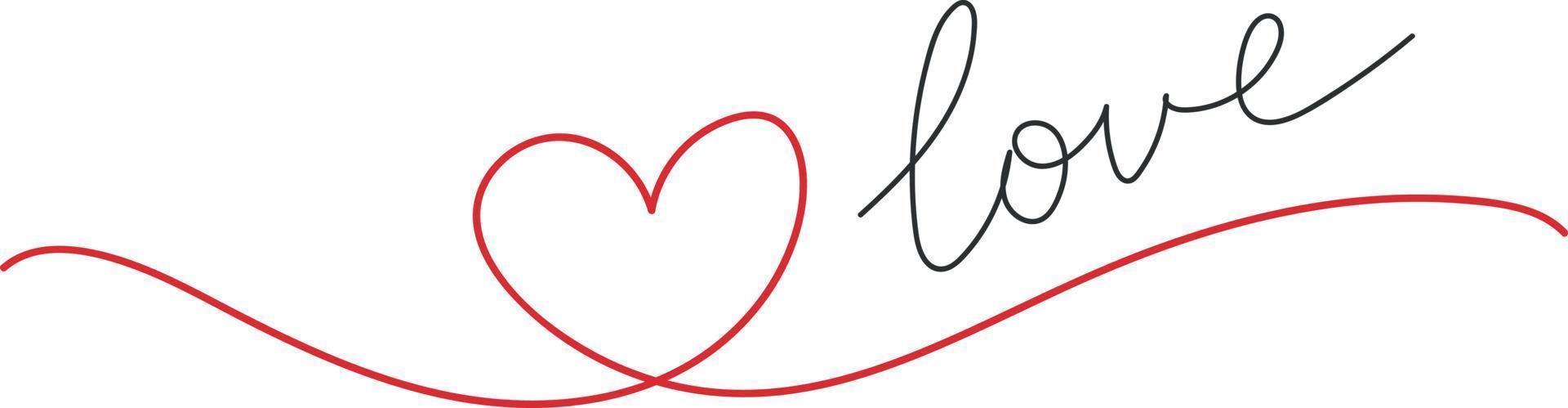 amor. motivación letras dibujadas a mano. escritura. día de San Valentín. arte vectorial vector
