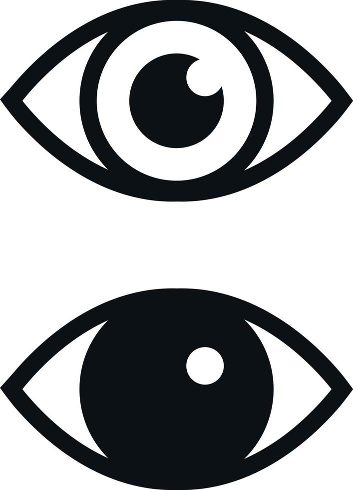 Eye icon. Different eyes. Simple flat design. Vector art