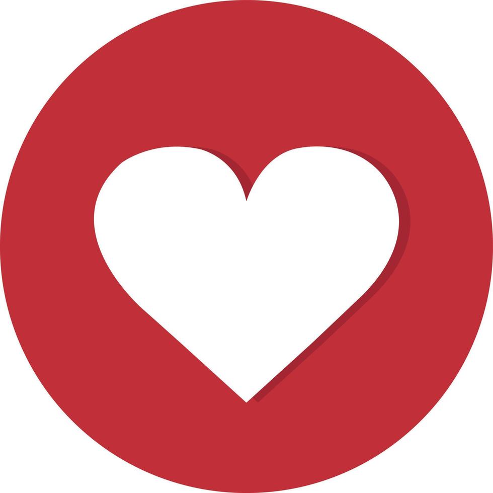 Like button icon. Heart shape in circle. Simple flat design. Vector art