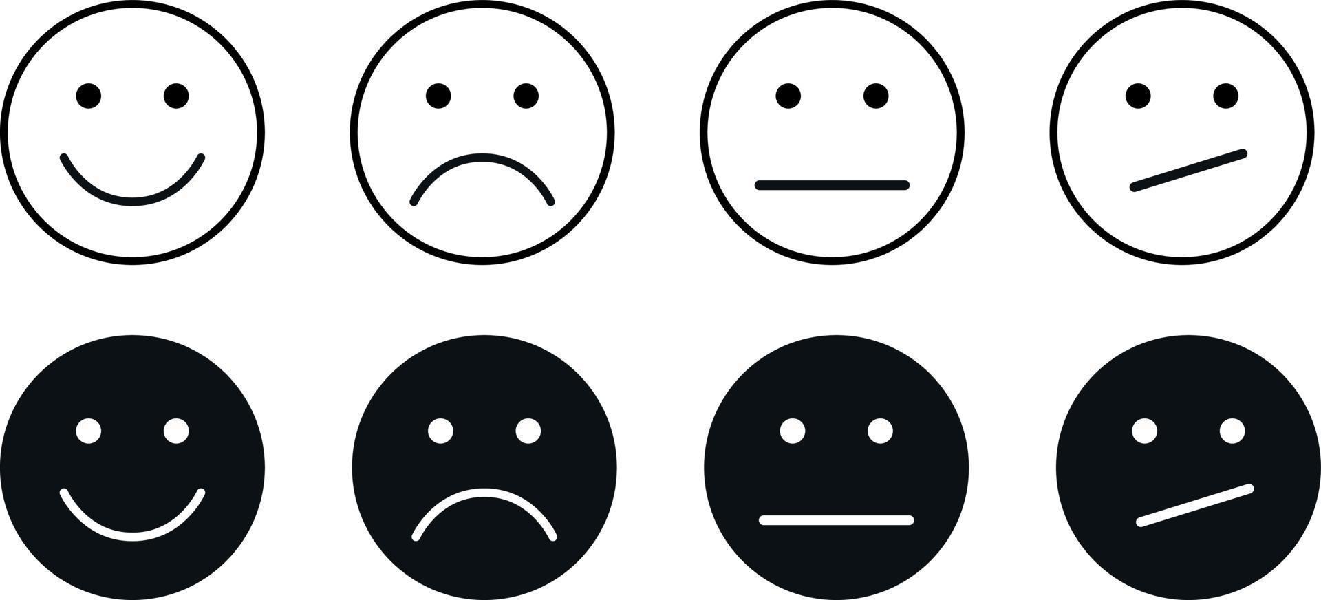 Emoji icon set. Emotions. Faces. Simple flat design. Vector art