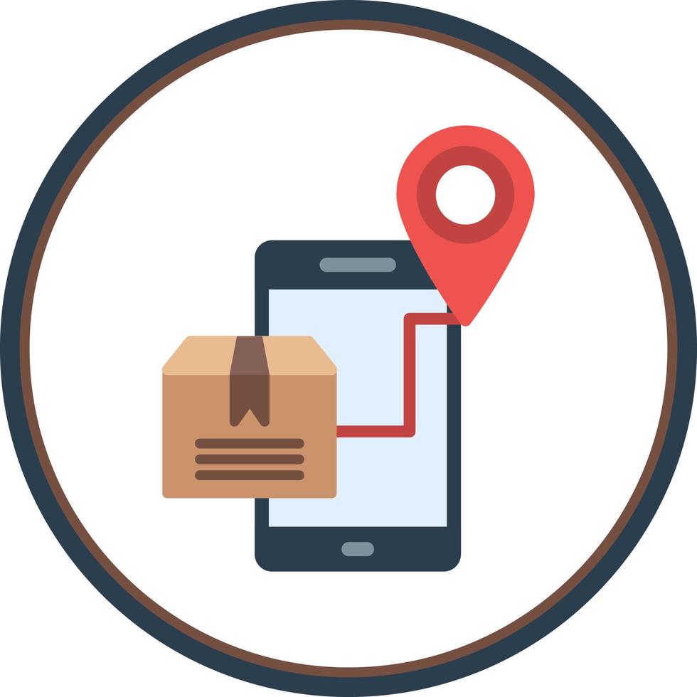Mobile Shipment Tracking Vector Icon Design