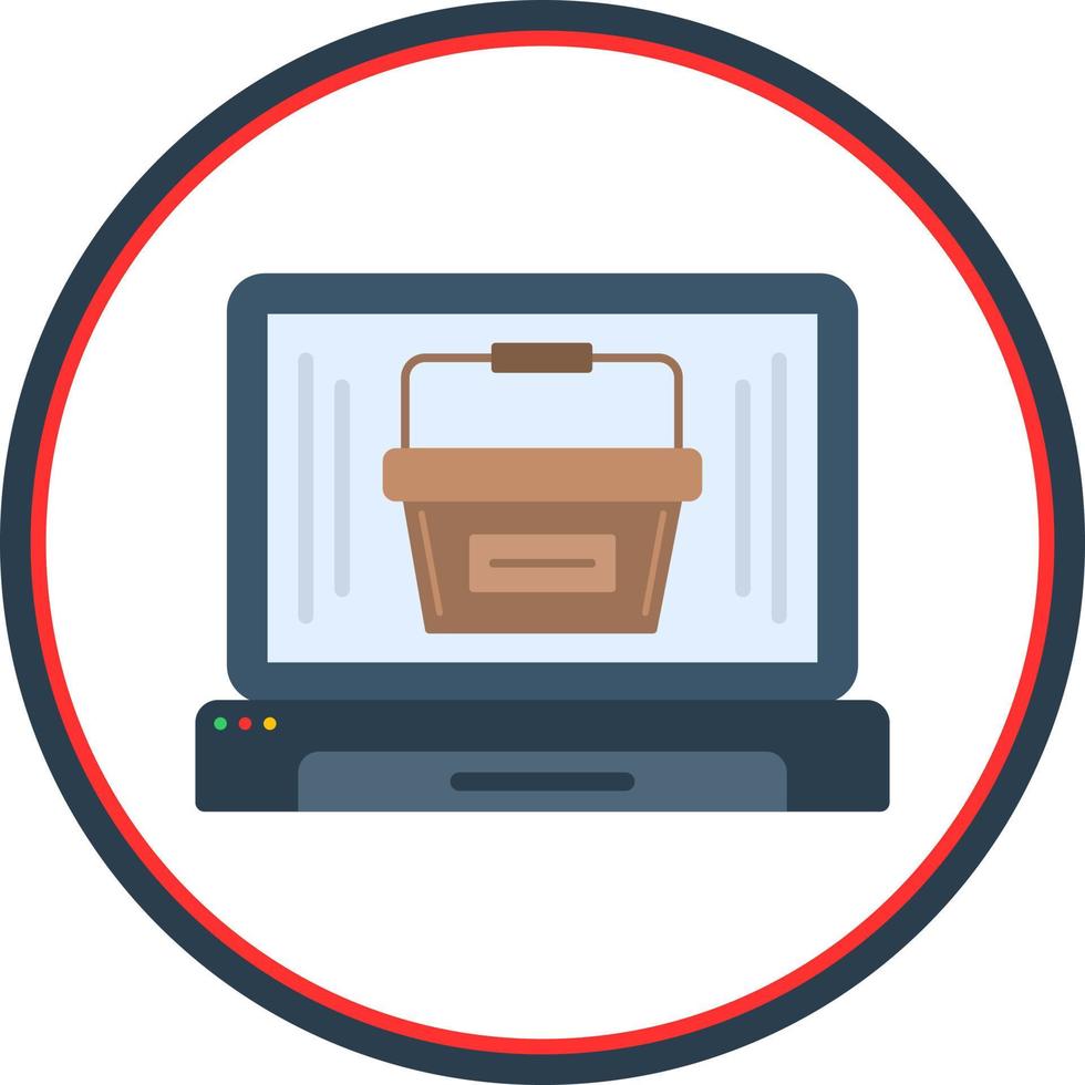 Online Shopping Basket Vector Icon Design