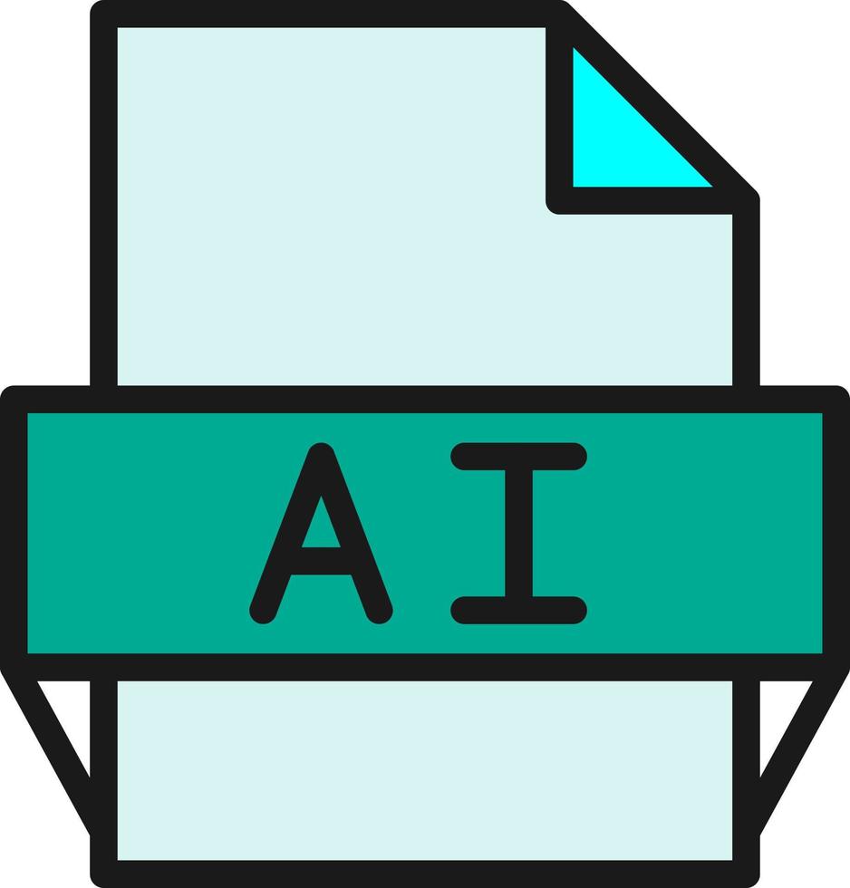 Ai File Format Icon vector