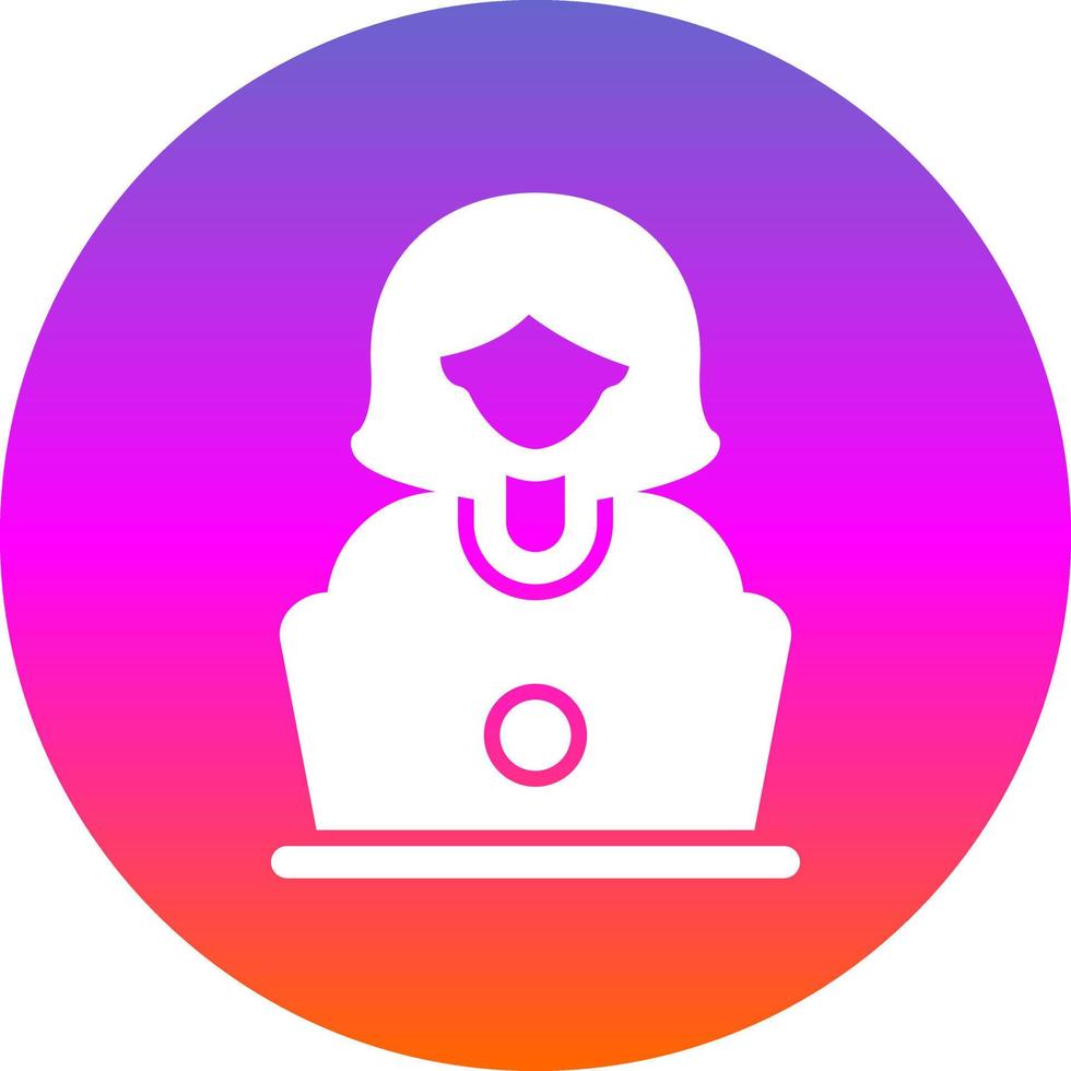 Woman Using Laptop Vector Icon Design