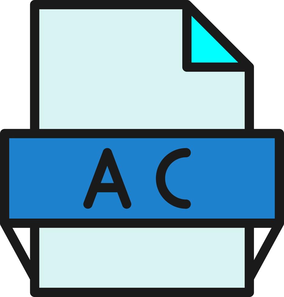 icono de formato de archivo ac vector