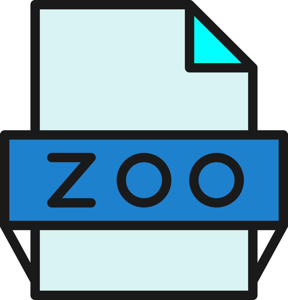 icono de formato de archivo de zoológico vector