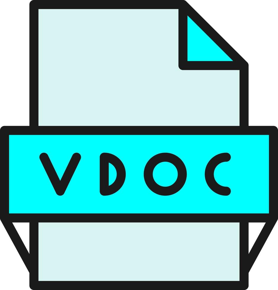 Vdoc File Format Icon vector