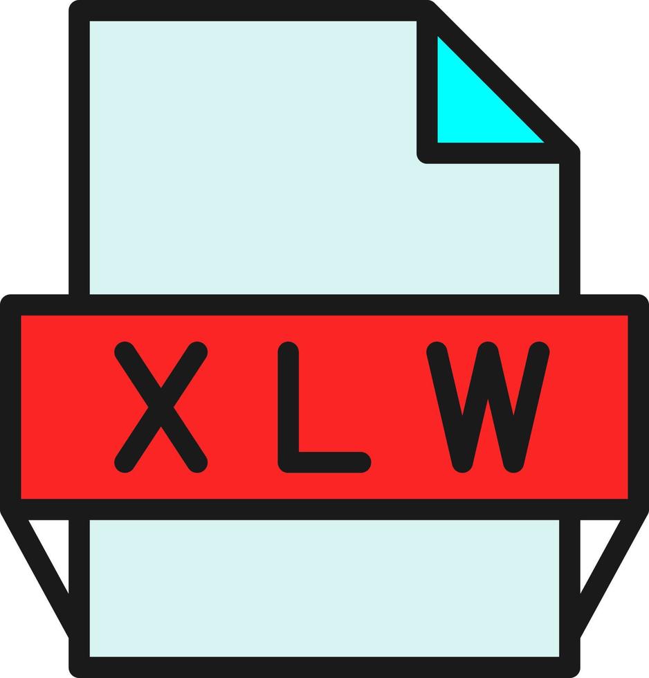 icono de formato de archivo xlw vector