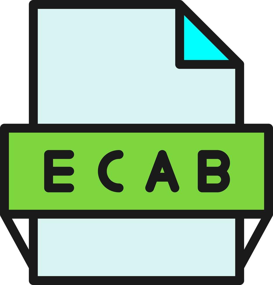 icono de formato de archivo ecab vector