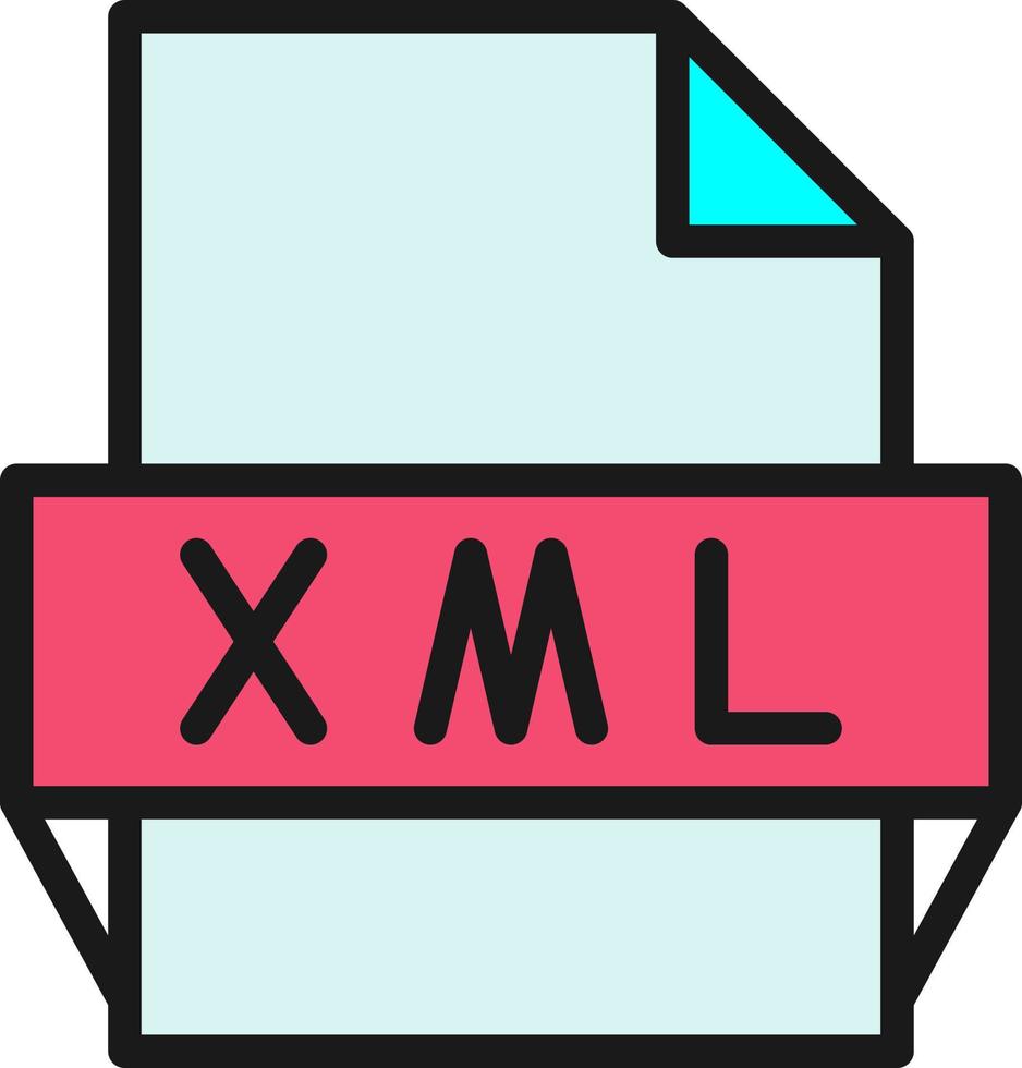 Xml File Format Icon vector