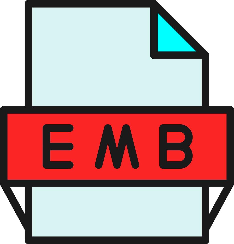 Emb File Format Icon vector