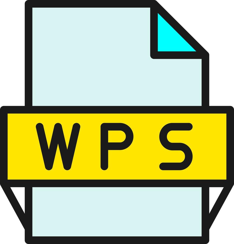 icono de formato de archivo wps vector