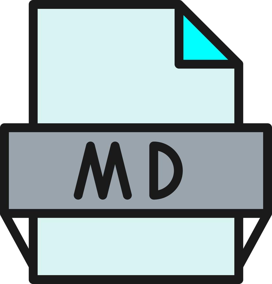 Md File Format Icon vector