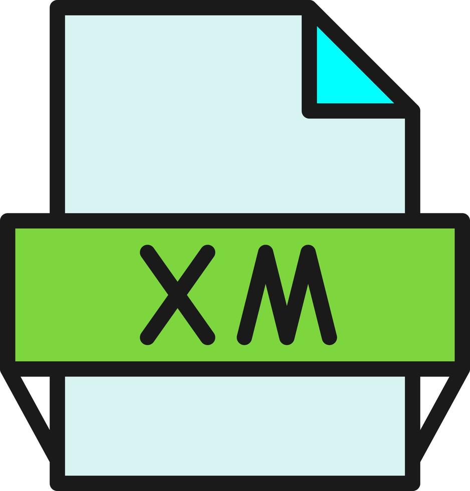 Xm File Format Icon vector