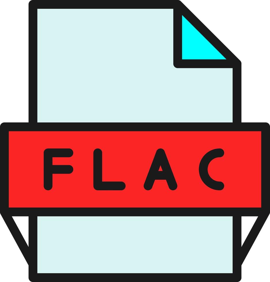 Flac File Format Icon vector