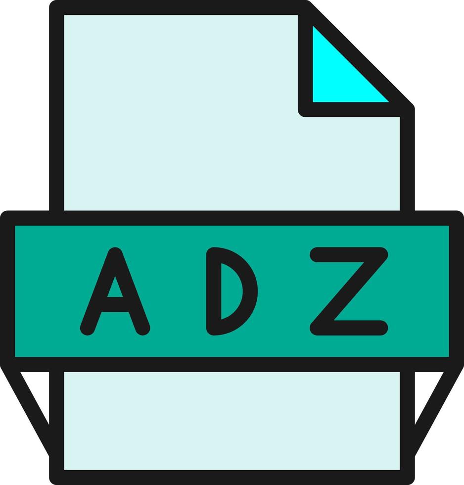 icono de formato de archivo adz vector