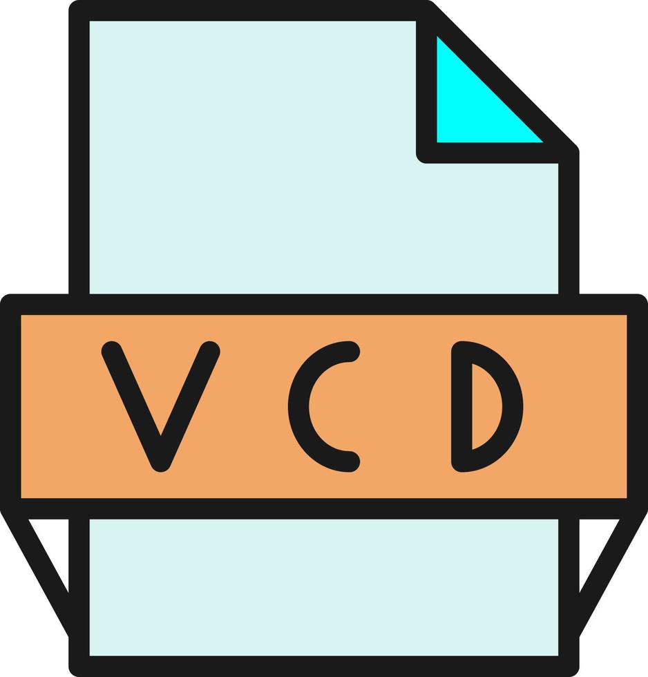 icono de formato de archivo vcd vector