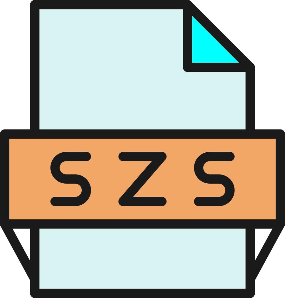 Szs File Format Icon vector