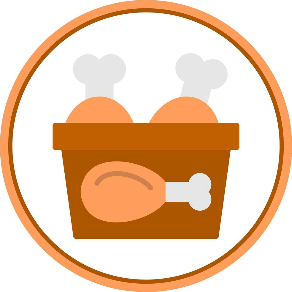 Chicken Bucket Vector Icon Design