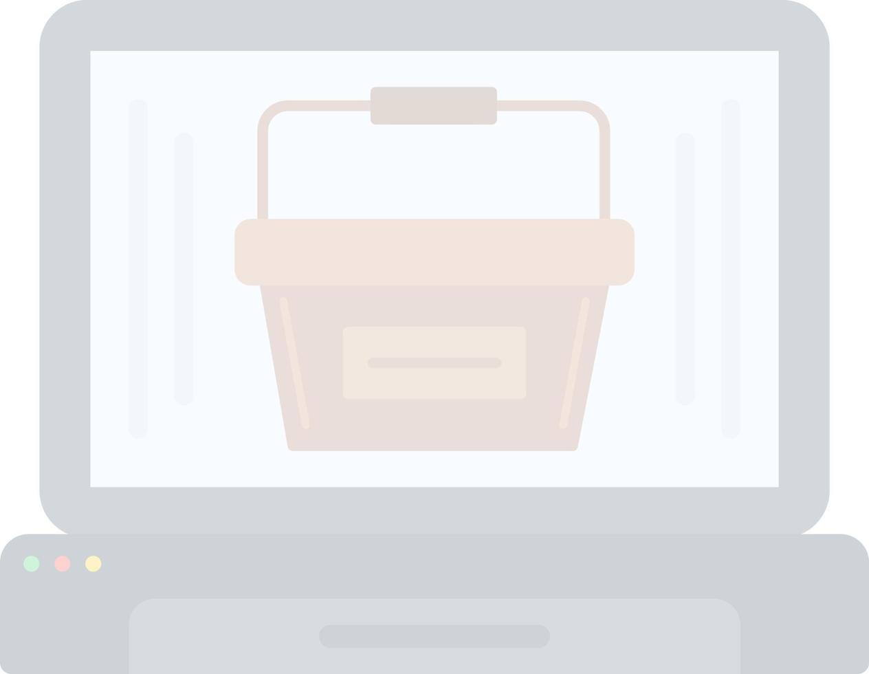 Online Shopping Basket Vector Icon Design
