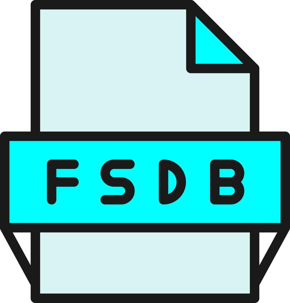 icono de formato de archivo fsdb vector