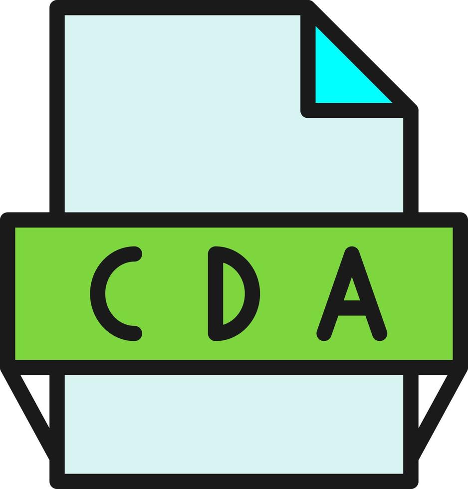 Cda File Format Icon vector