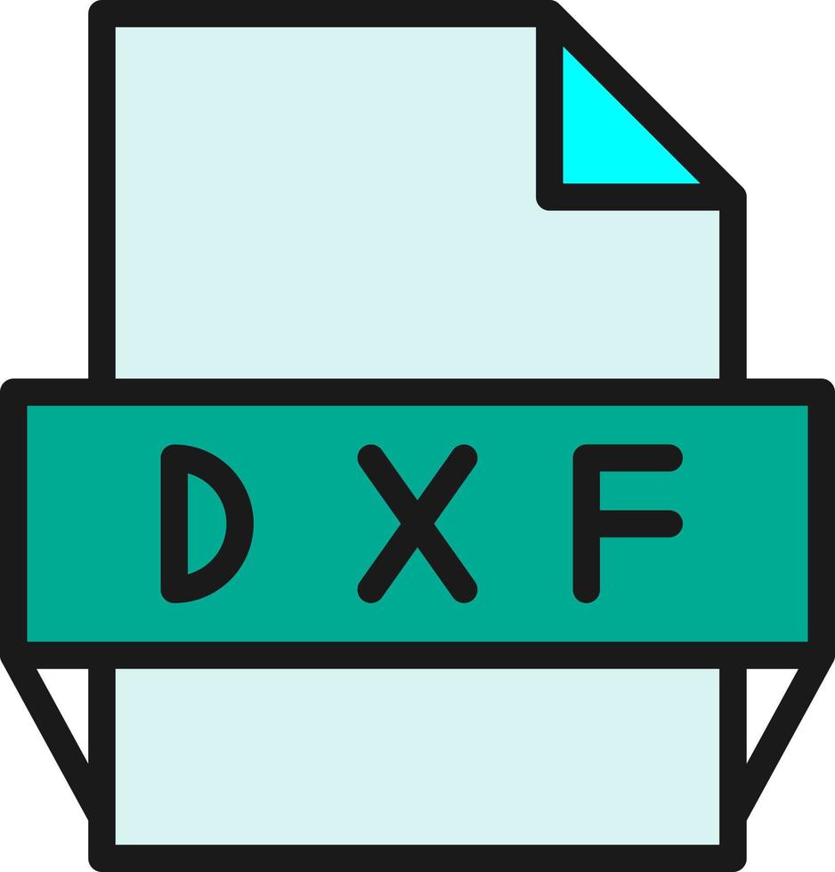 icono de formato de archivo dxf vector