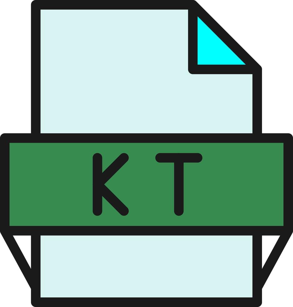 icono de formato de archivo kt vector